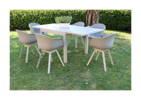 Tavolo da giardino allungabile HAWAII MINI in alluminio TORTORA cm 90 / 180 X 90 H 75