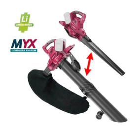 Aspiratore Soffiatore YAMATO MYX 40V (2x20V) Solo Corpo Velocità 200 km/h  Trituratore 9:1  Sacco 35L