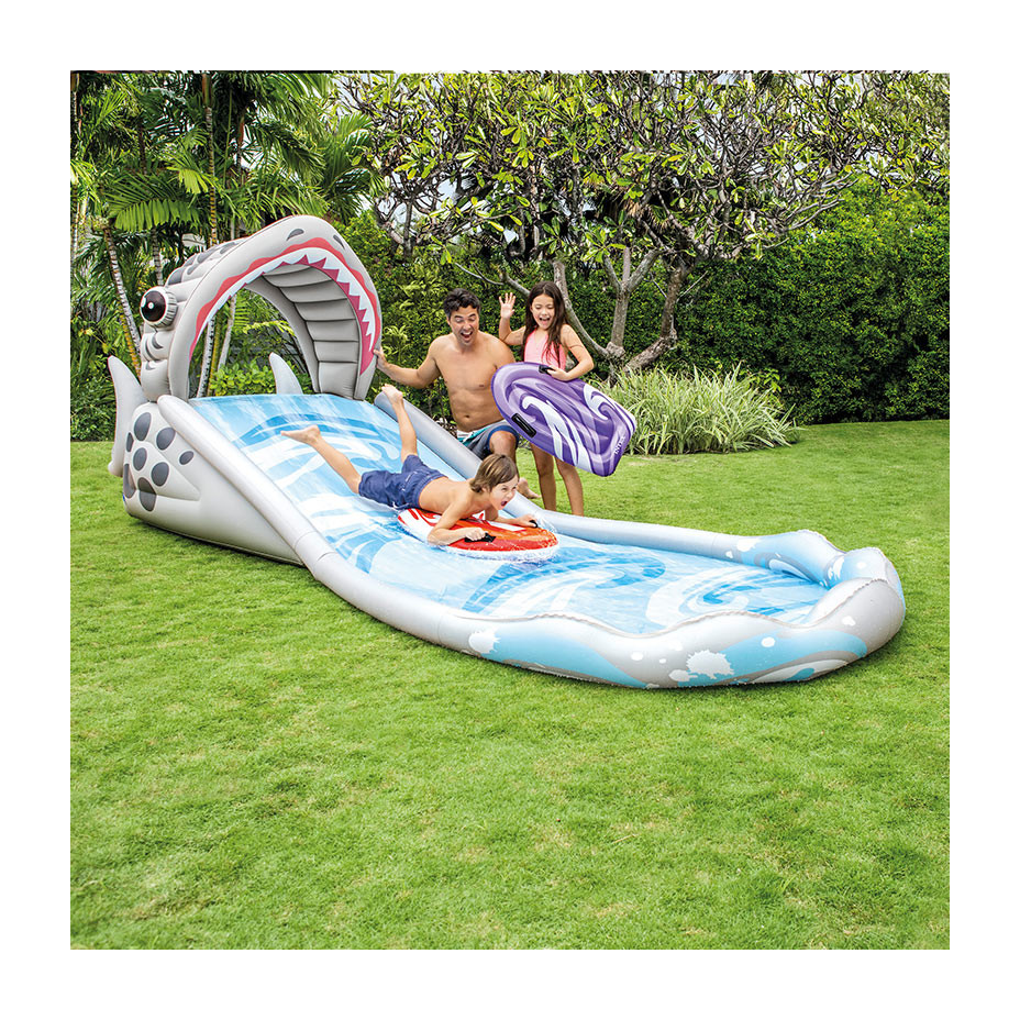 Gioco Da Giardino Gonfiabile Bambini SURF'N SLIDE INTEX 57159 scivolo squalo acquatico